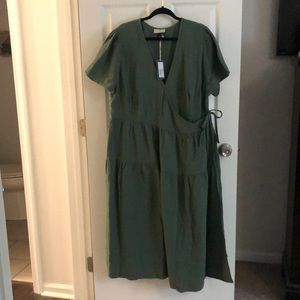 NWT Army Green wrap dress!